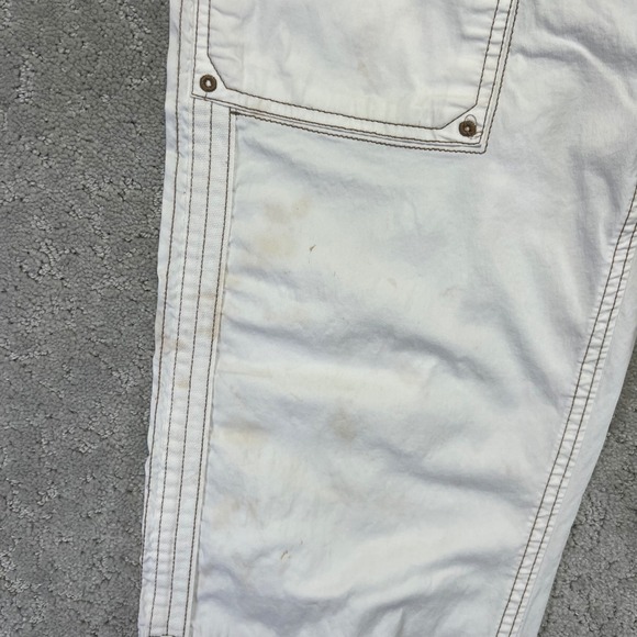 Aventura Pants Womens 8 White Organic Cotton Roll Up Capri Crop Utility Gorpcore - Picture 3 of 16